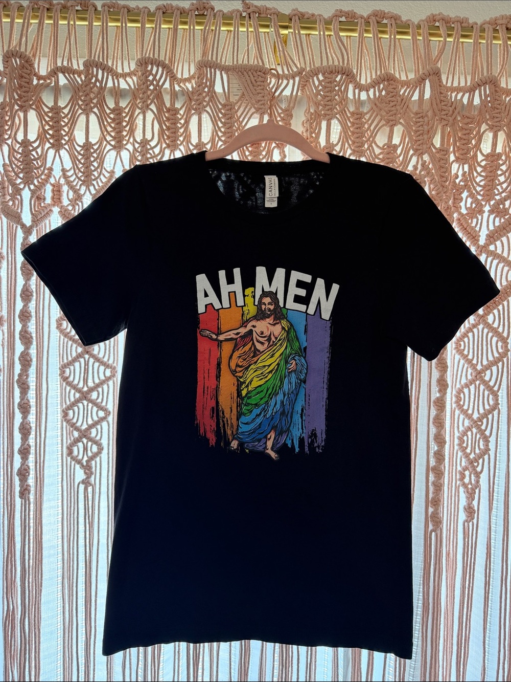 PRIDE AH MEN Rainbow Graphic Tee - Black